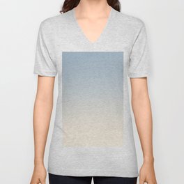 IVORY BONES - Minimal Plain Soft Mood Color Blend Prints V Neck T Shirt