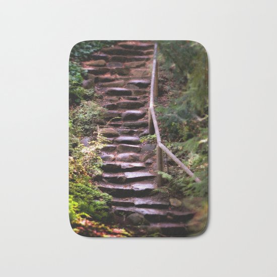 Old Wet Stone Steps Bath Mat