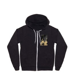 Modern chic gold black gray abstract watercolor Zip Hoodie