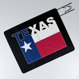 Texas Text Flag Picnic Blanket