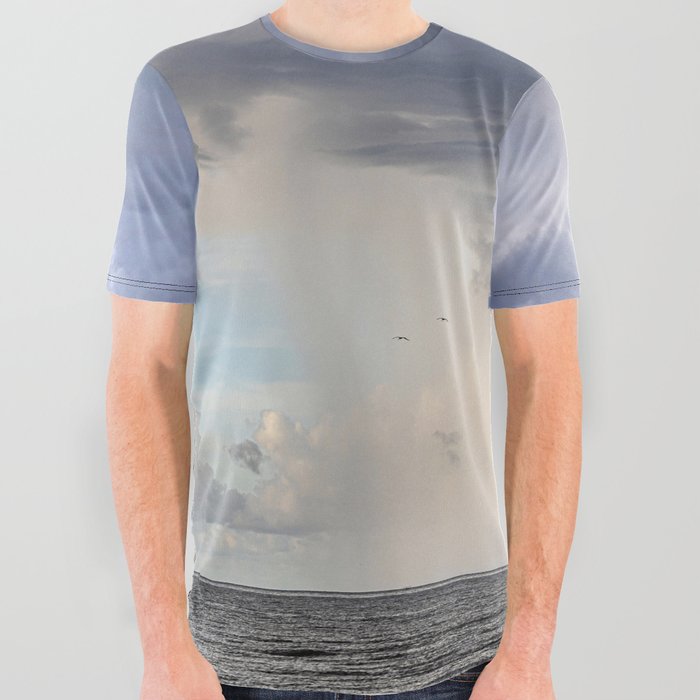 Morning Rain Shower over the Gulf All Over Graphic Tee