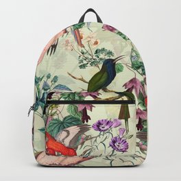 Floral and Birds VIII Backpack | Curated, Digital, Decor, Floral, Parrot, Botanical, Oil, Watercolor, Birds, Tropical 