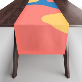 Tropical Blobs (Blue, Coral, Yellow) Table Runner