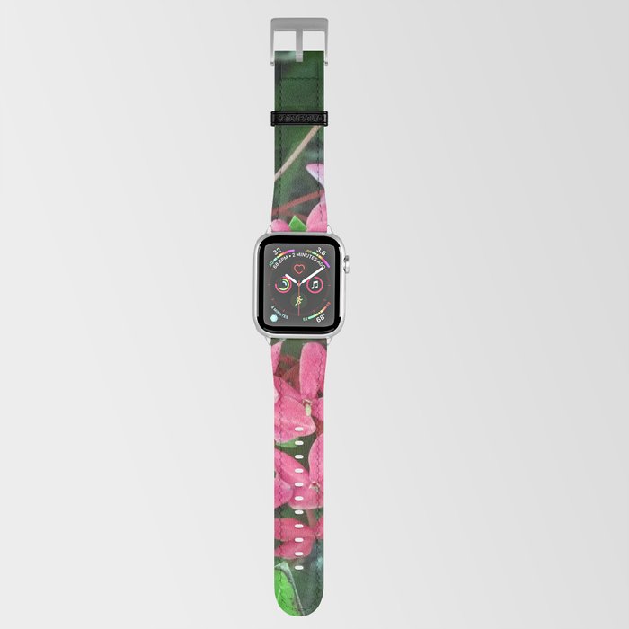 Mexico Photography - Pink Flowers Surrounded By Leaves Apple Watch Band