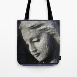Beautiful angel face grey in clay Tote Bag