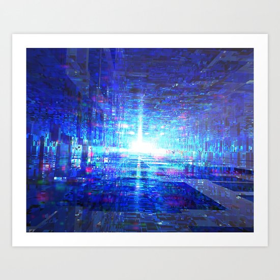 Blue Reflecting Tunnel Art Print