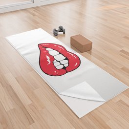 Red Lips Pop art Yoga Towel