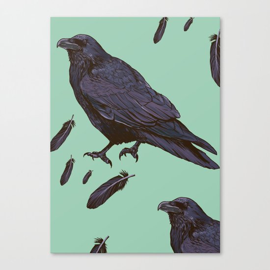 Mint Raven Canvas Print