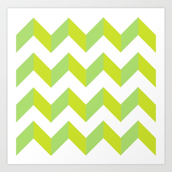green pattern geometric Art Print