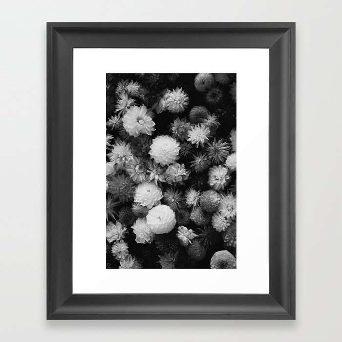 In Bloom (Black and White) Framed Art Print