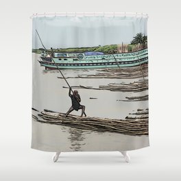 Boating in Bangladesh Shower Curtain