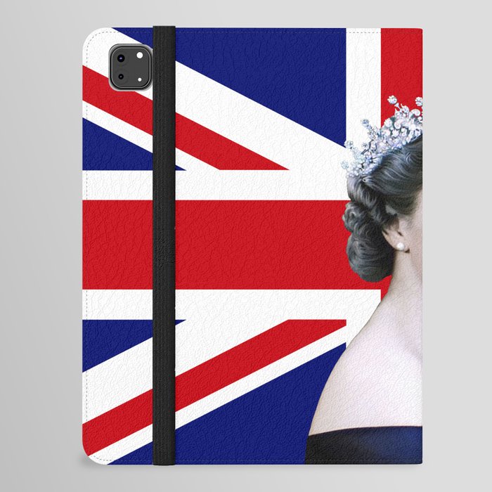 Queen Elizabeth II with British Flag iPad Folio Case