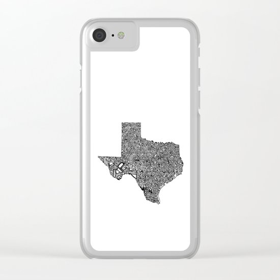 Typographic Texas Clear iPhone Case