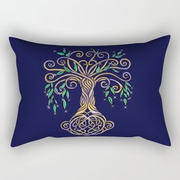 Celtic Tree of Life Nature Colored Rectangular Pillow