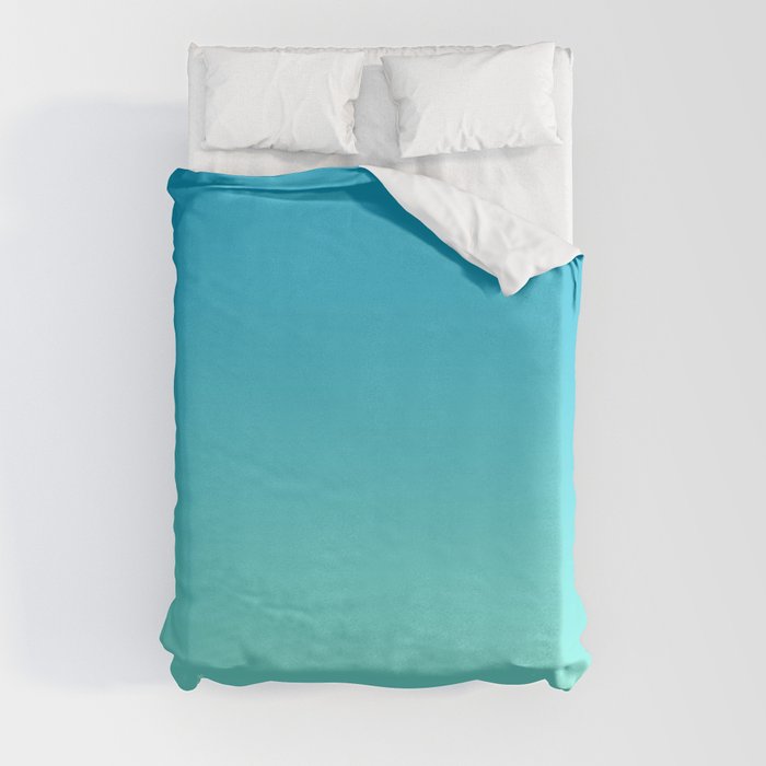 Turquoise Aqua Ombre Gradient Duvet Cover