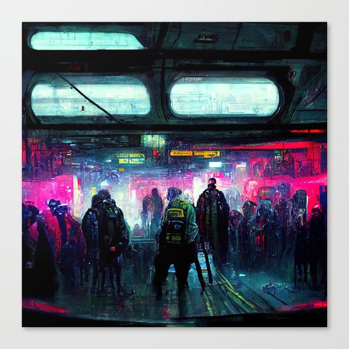 Cyberpunk Subway Canvas Print