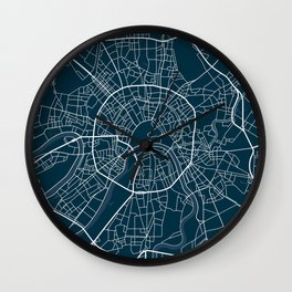 Moscow Wall Clock | Urban, Lines, City, Cartography, Blueprint, Digital, World, Russia, Plan, Graphicdesign 