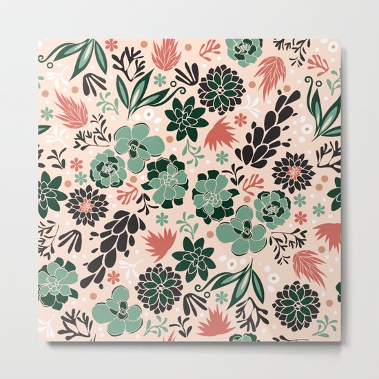 Succulent flowerbed Metal Print