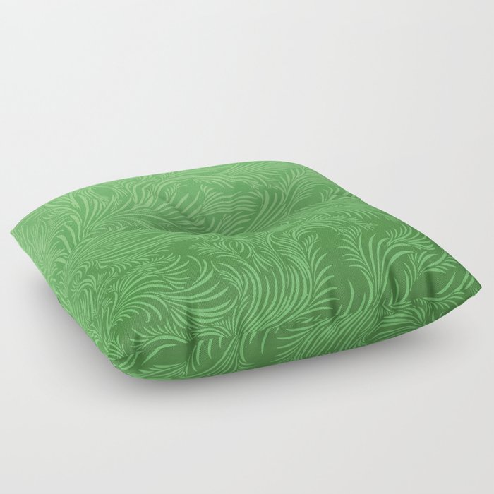 GREEN DAMASK LEAF BACKROUND. Floor Pillow