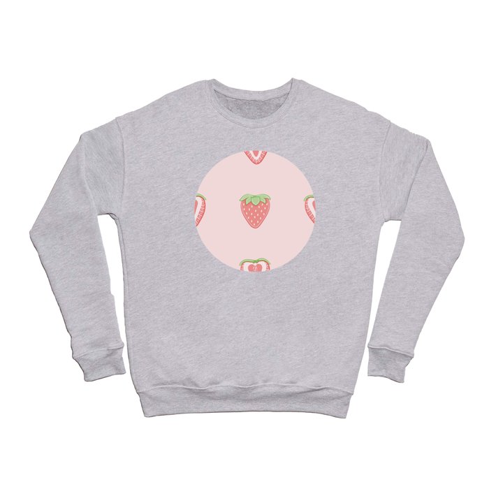 Half Strawberry Pattern Crewneck Sweatshirt