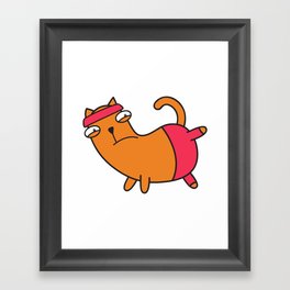 Fitness Cat Framed Art Print