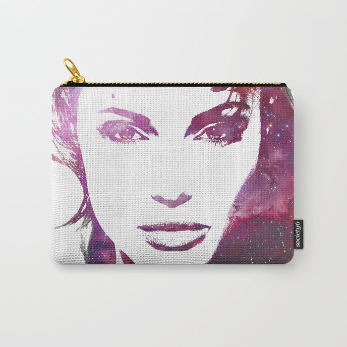 Jolie - Women of the Universe - Digital Art Poster Print of Angelina Jolie Carry-All Pouch