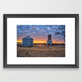 Grain Bin Sunset Framed Art Print