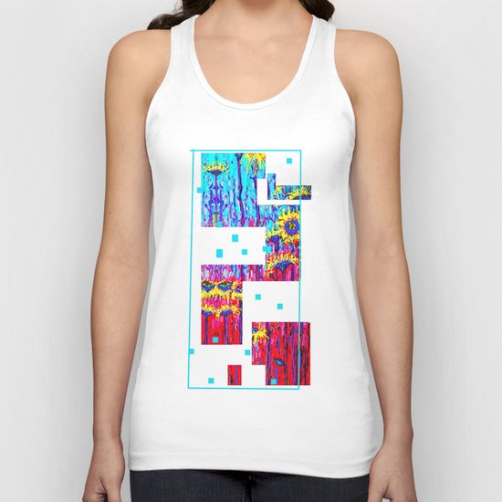 Sunflower Field in Moonlight Abstract Unisex Tank Top