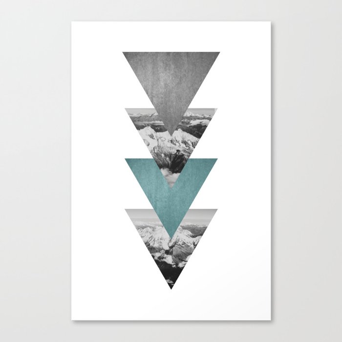 Triangles & Mountains Print Canvas Print