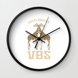 Wild About VBS Giraffe Animal Funny Vacation Bible School Gift Design Wall Clock