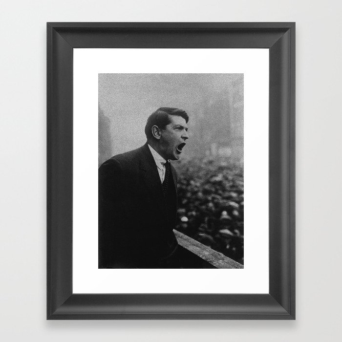 Michael Collins Speaking To A Dublin Crowd - 1922 Framed Art Print