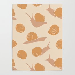 Retro Snail Pattern Poster