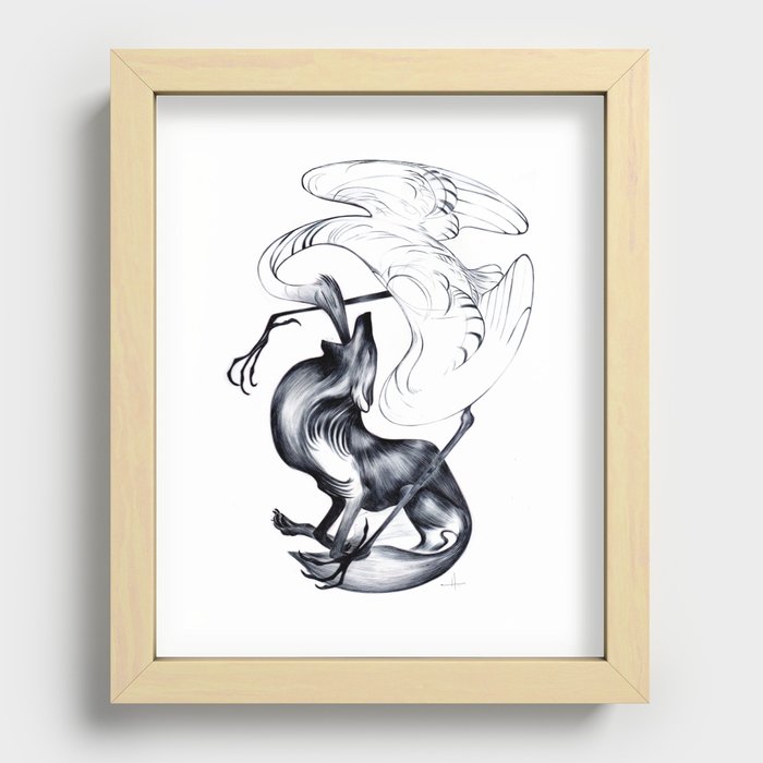 The Wolf & the Crane Recessed Framed Print