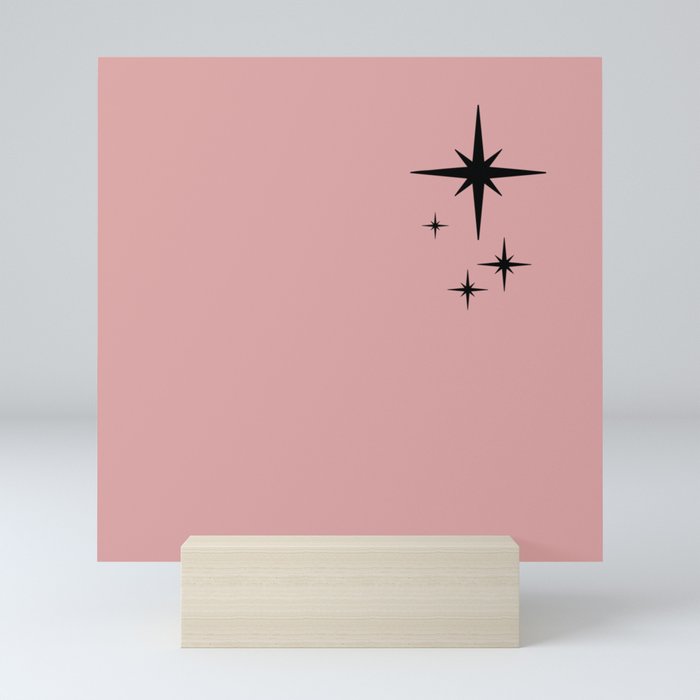 Atomic Age Retro Starburst Pattern in Black and 1950s Pink ...