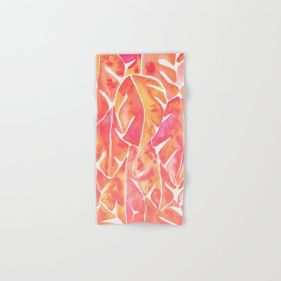 Split Leaf Philodendron – Melon Palette Hand & Bath Towel