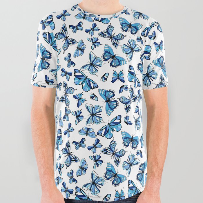  Beautiful blue and turquoise butterfly.  All Over Graphic Tee