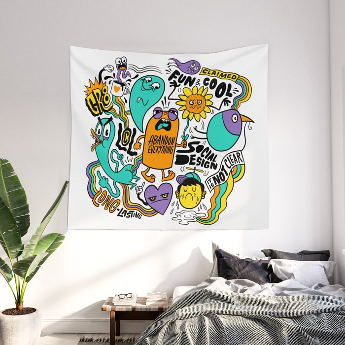 Fun Cool Wall Tapestry By Chris Piascik Society6 - Cool Tapestries For Walls