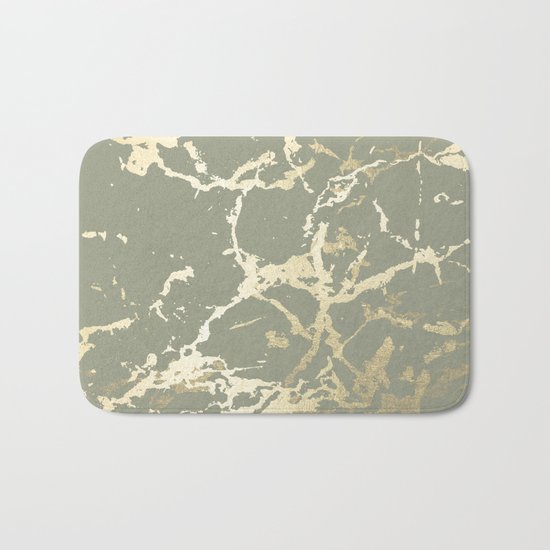 Simply Kintsugi Ceramic Gold on Green Tea Bath Mat