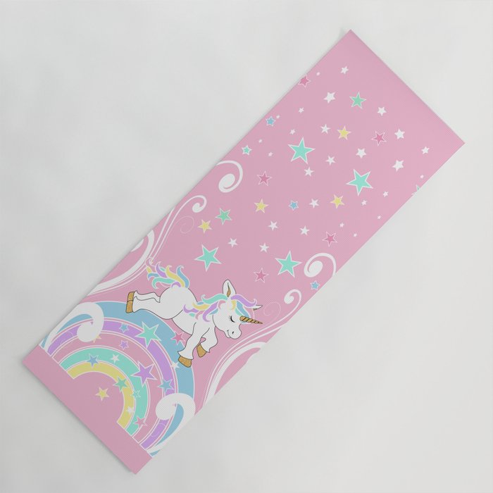Starry Rainbow Unicorn Yoga Mat