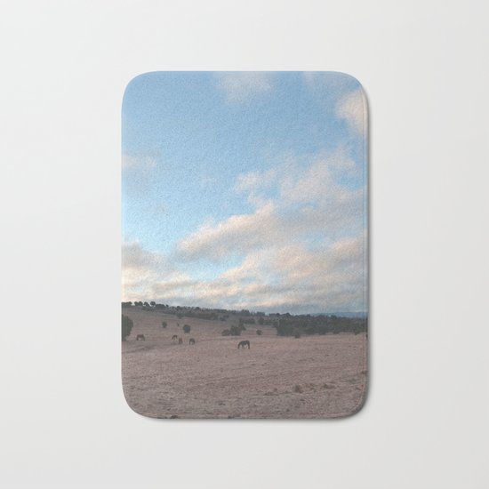 Landscape & Horses III Bath Mat