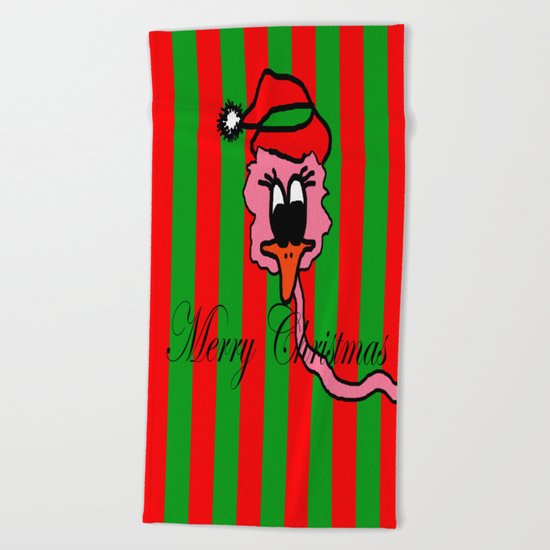 Christmas Pink Duck | The Duck that he thought it was swans Beach Towel
