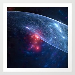 Abstract Neon Space #29 Art Print