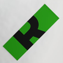 Letter R (Black & Green) Yoga Mat