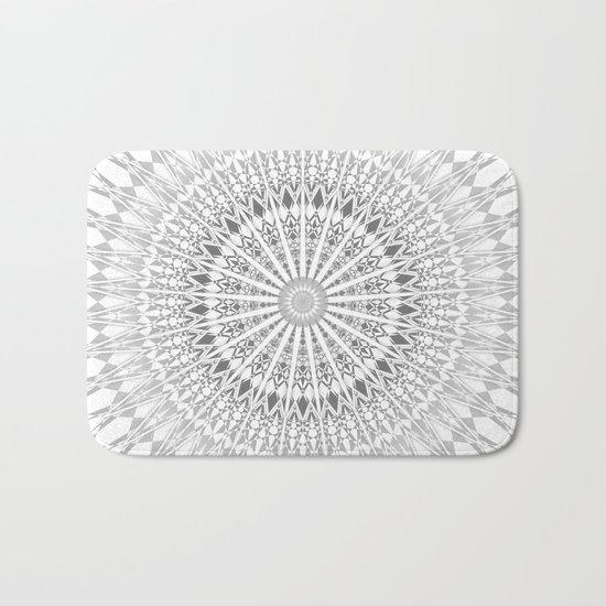 Gray White Mandala Bath Mat