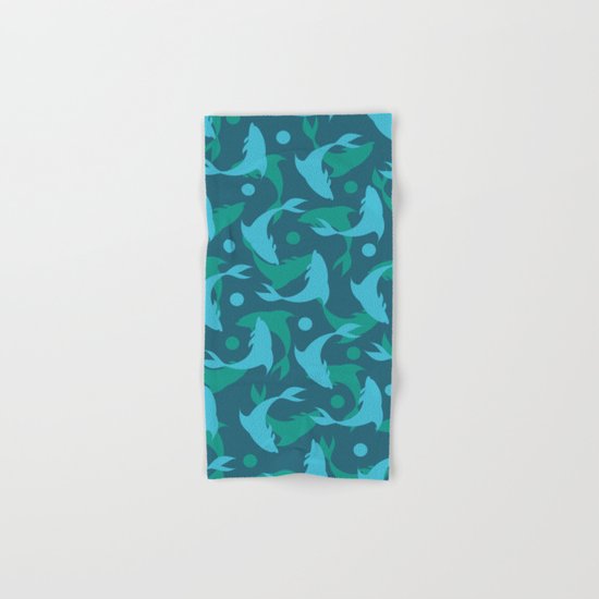 dolphins in blue Hand & Bath Towel