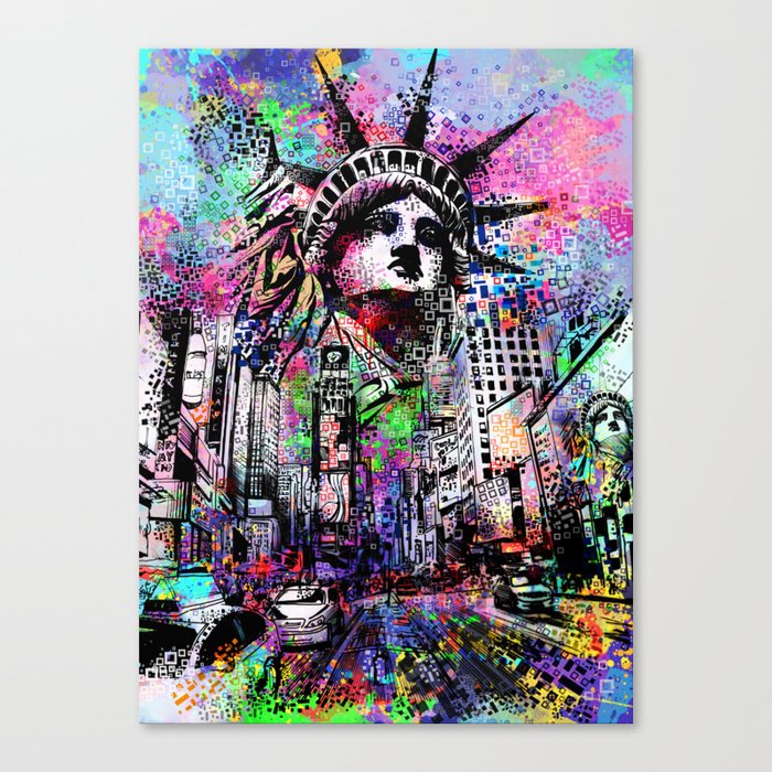 new york city urban collage Canvas Print