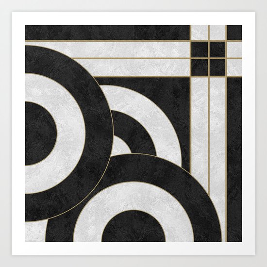 Geometric Marble 01 (abstract) Art Print