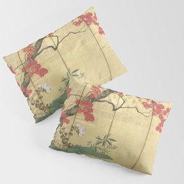 Maple Tree Japanese Edo Period Six-Panel Gold Leaf Screen Pillow Sham