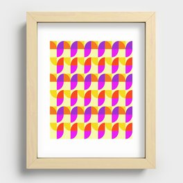 Vintage pattern geometric orange violet  Recessed Framed Print