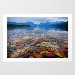 Rainbow Rocks Lake McDonald | Montana | Travel Photography | Landscape Photography |  Art Print